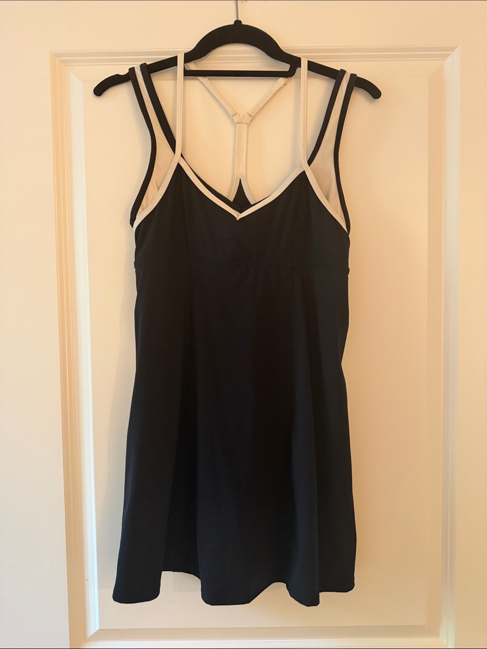 l*space Black Athletic Dress with Cream Trim